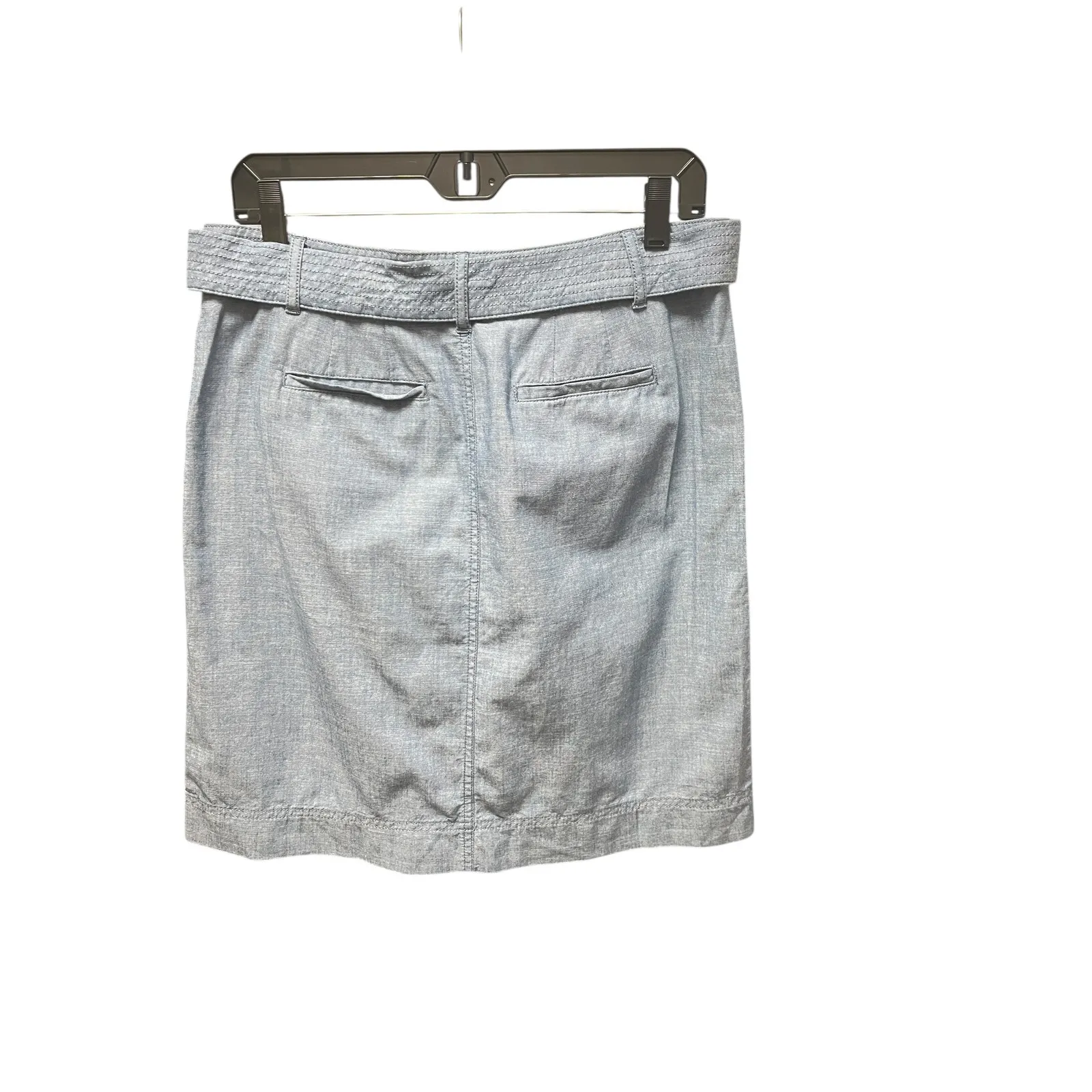 Talbots Chambray Skirt Women's 6P Tie Waist Utility A-Line Denim Blue Casual - Image 3