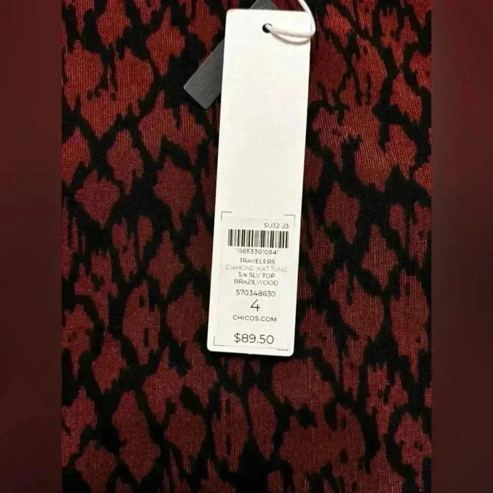 Chico’s Travelers Diamond Print Tunic - Image 4