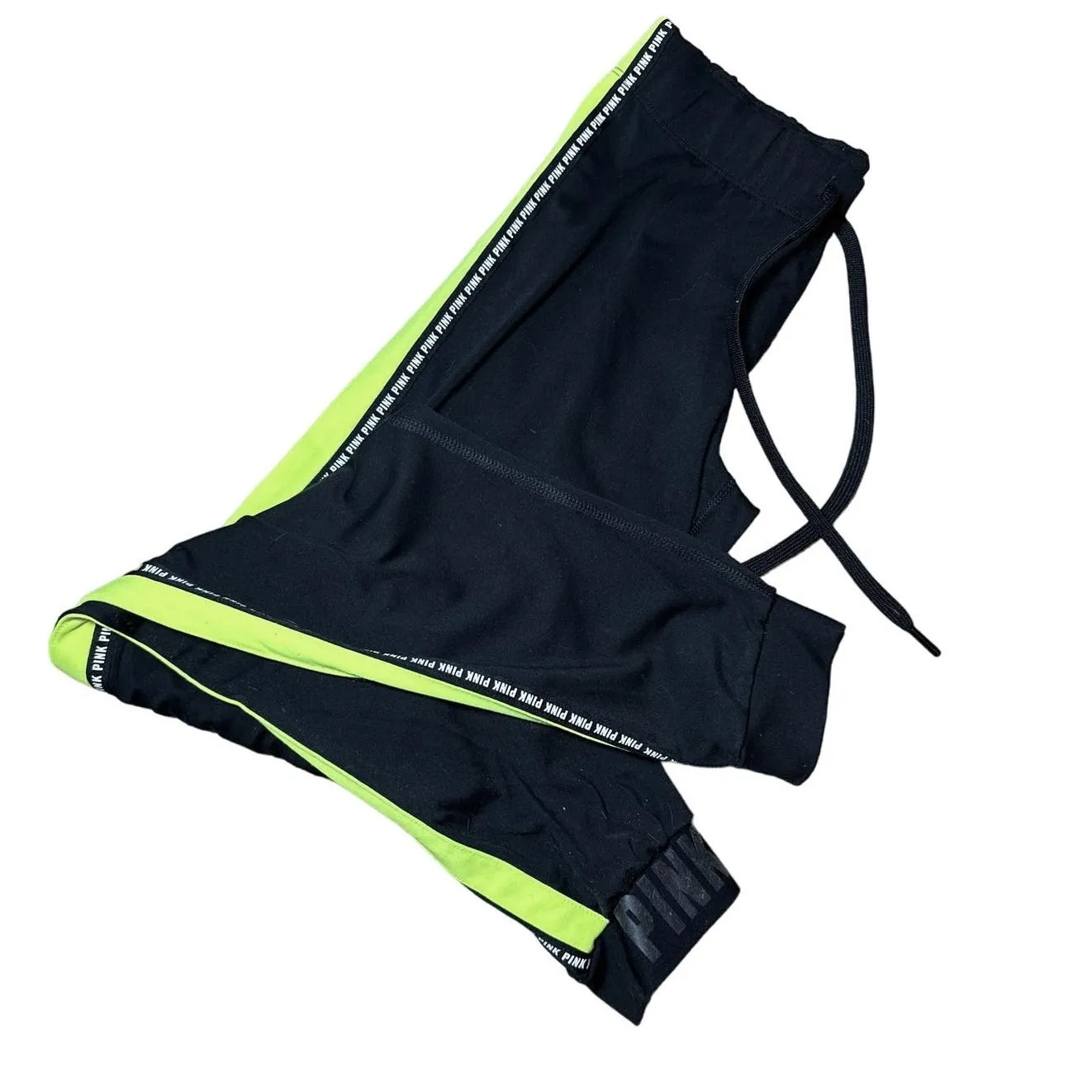 Victoria's Secret Pink Black Yellow Athletic Joggers Size Women's XS - Image 3