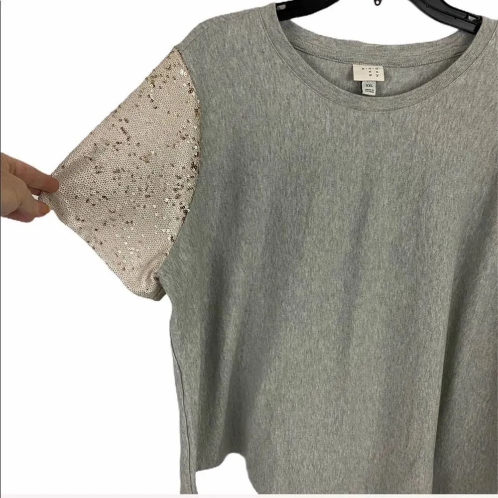 A New Day  gray & sequins sleeves sweatshirt XXL - Image 4