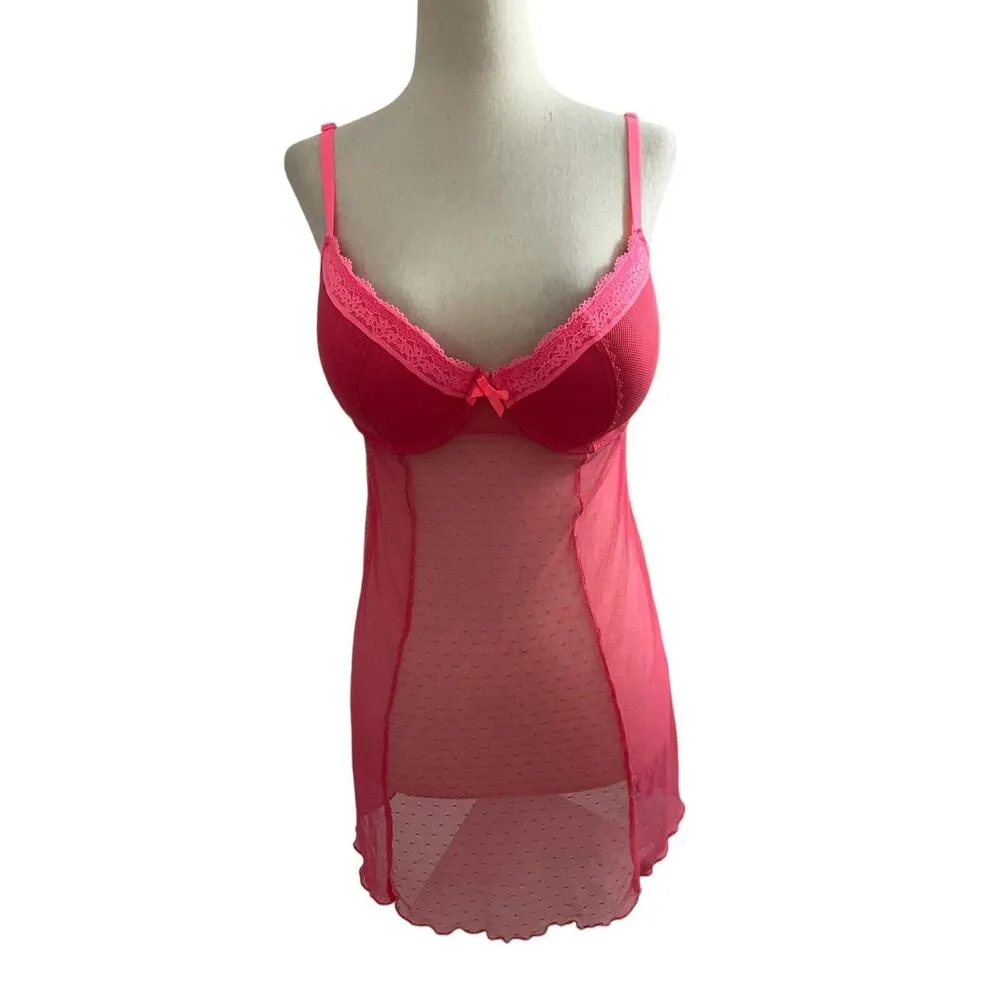 Gilligan & Omalley Women Size Large Pink Corset Sleepwear Intimate (10I-10) - Image 2