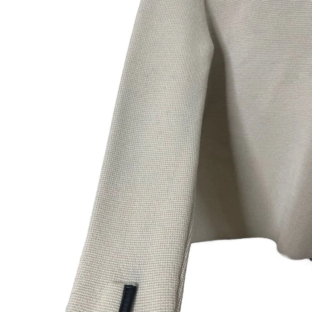 3.1 Phillip Lim Beige Wool Zip Up Jacket With Black Trim Blazer Women’s Size S - Image 16