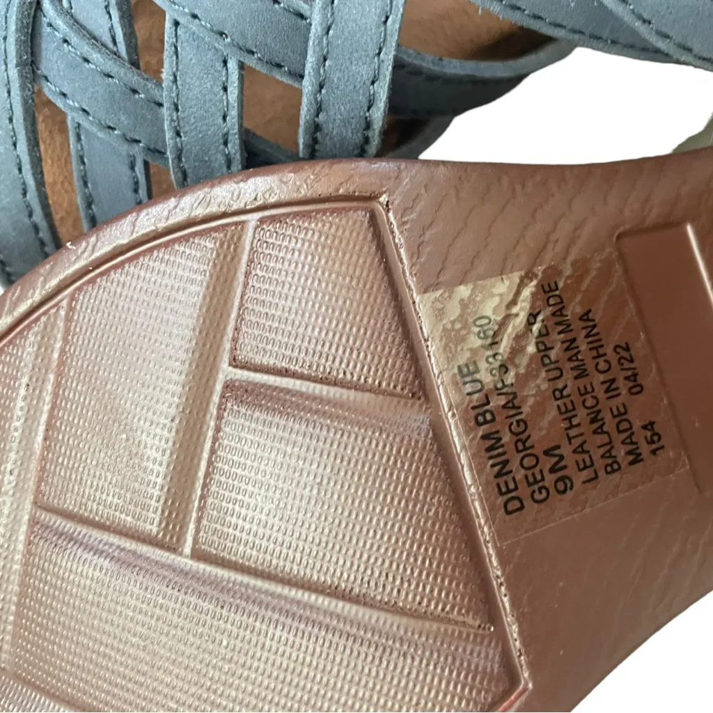 House Of Harlow 1960 Georgia‎ Platform Wedge Sandal Platform 9 Blue Leather - Image 5