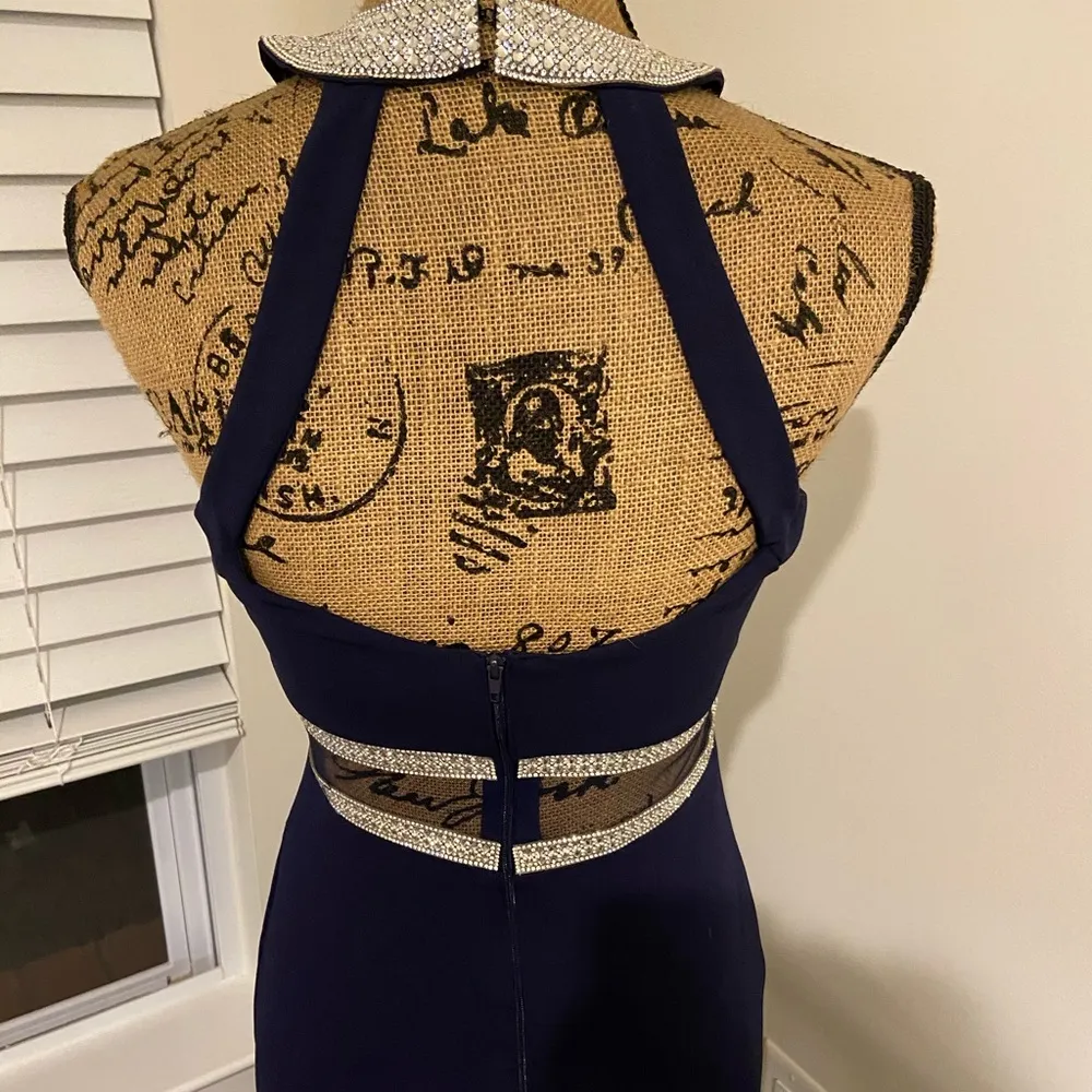 Sequin hearts Navy Blue Long Dress - Image 4