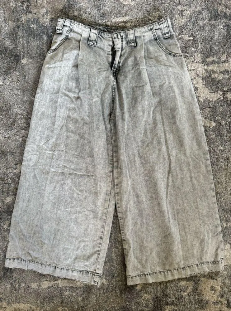 ONE TEASPOON acid wash paperbag waist wide leg jeans - Image 2