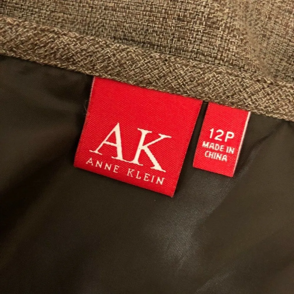 Anne Klein Pencil Skirt Tweed Lined Brown Career Wear Size 12P Petite - Image 3