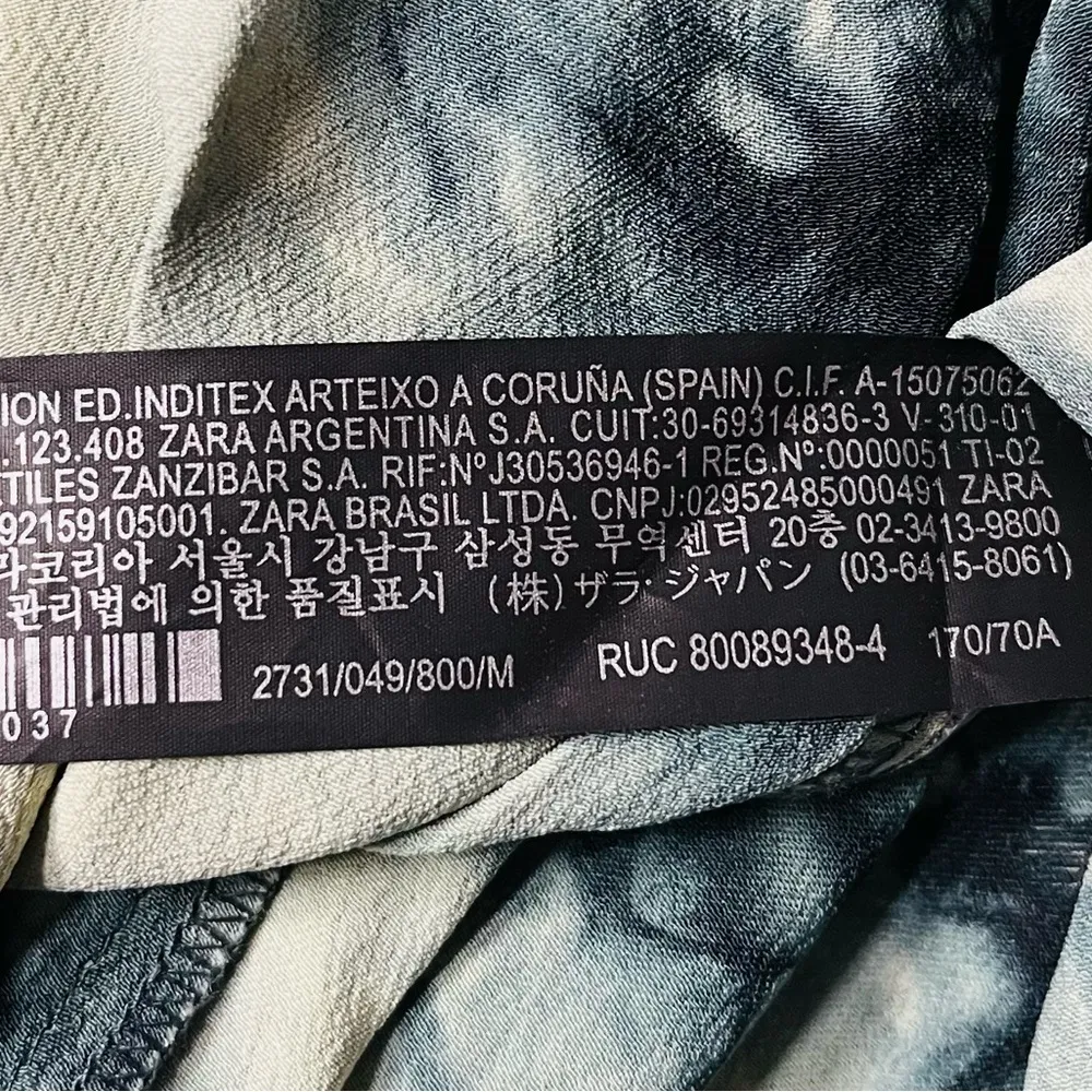 Zara The Batik Tie Dye Midi Skirt Blue Size Medium - Image 9