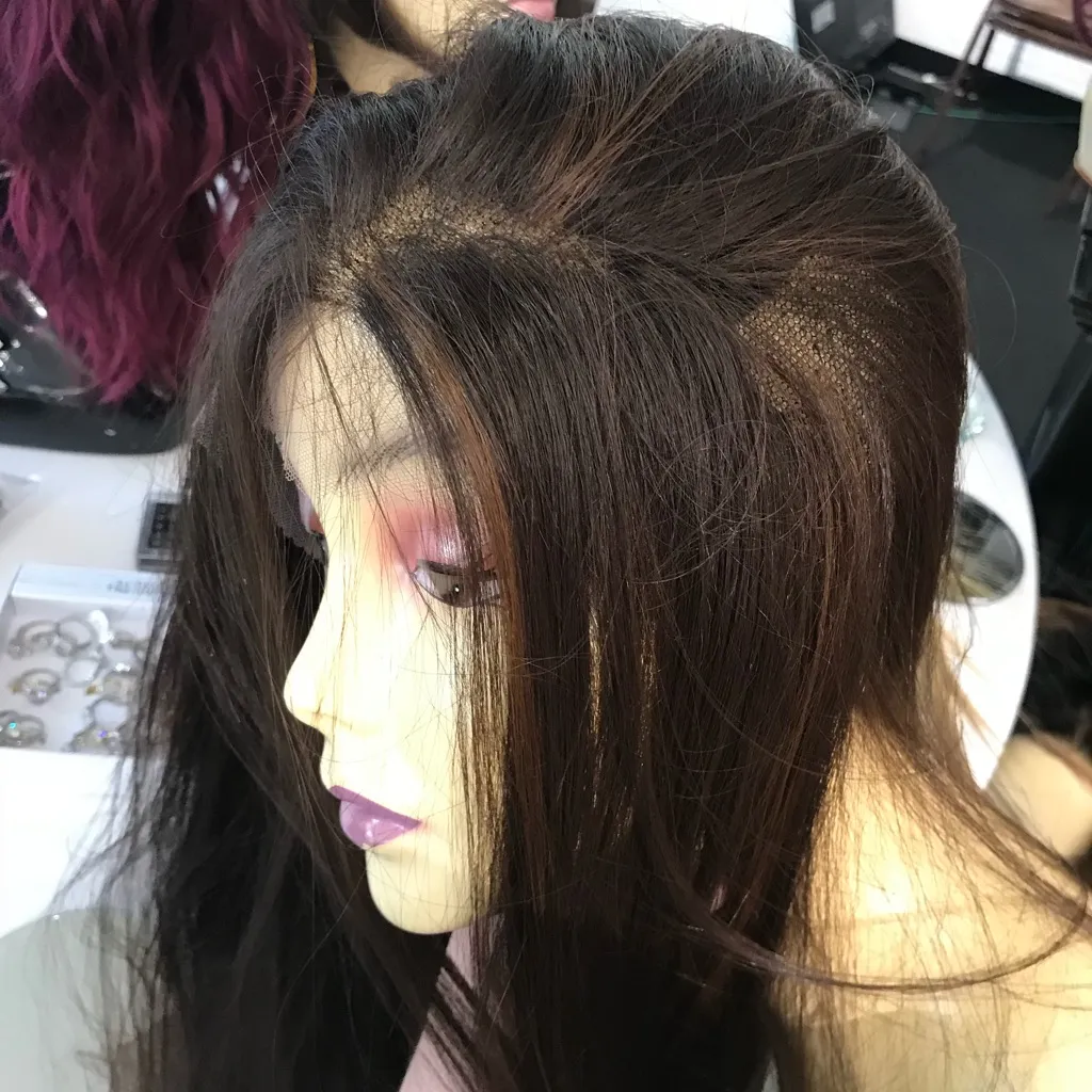 Wig fulllace long brown highlights hair blende New Size 24 - Image 6