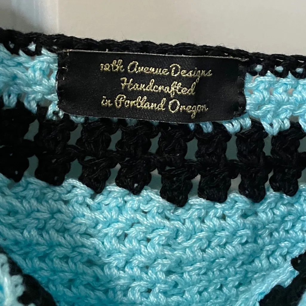 HANDMADE CROCHET CROP TOP Blue Size undefined - Image 2