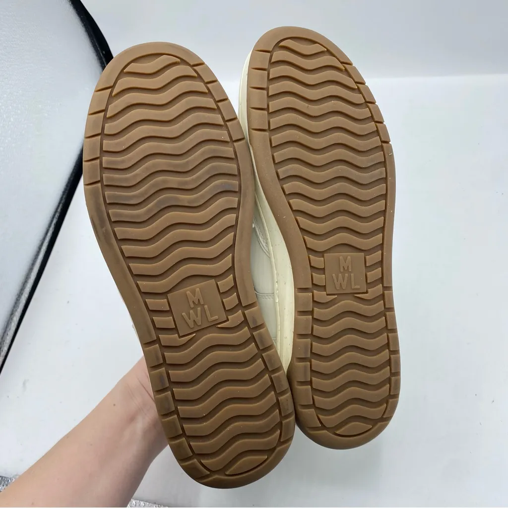 Madewell court chunky sneakers size Women’s 8.5 leather white and tan minimalist - Image 4