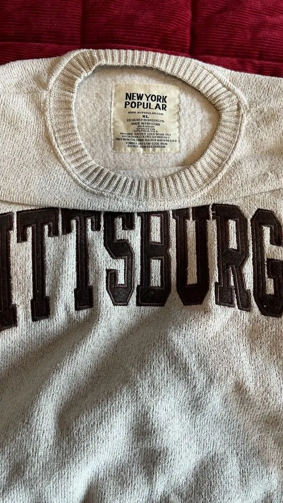 Brown Embroidered Pittsburgh Sweater XL - Image 6