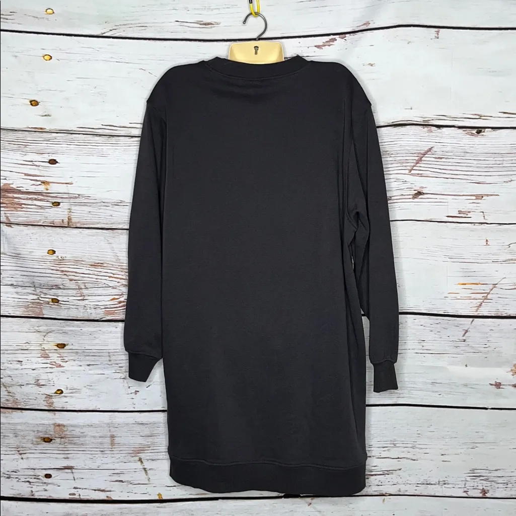 Divided by H&M NWT L Dark Gray - Des Sports Fleece Lined Tunic Sweatshirt Dress - Image 2