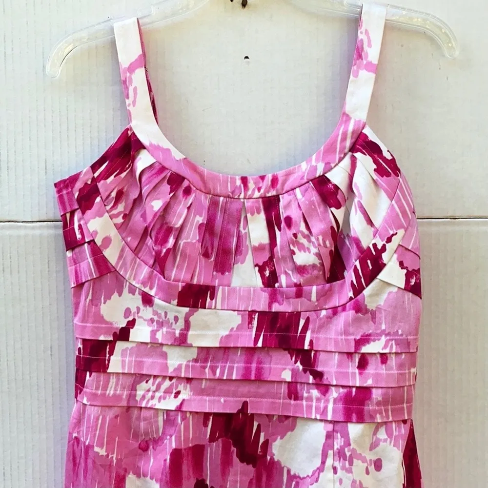 NWT Calvin Klein Womens size 6 pink pleated sleeveless spring floral party dress - Image 3