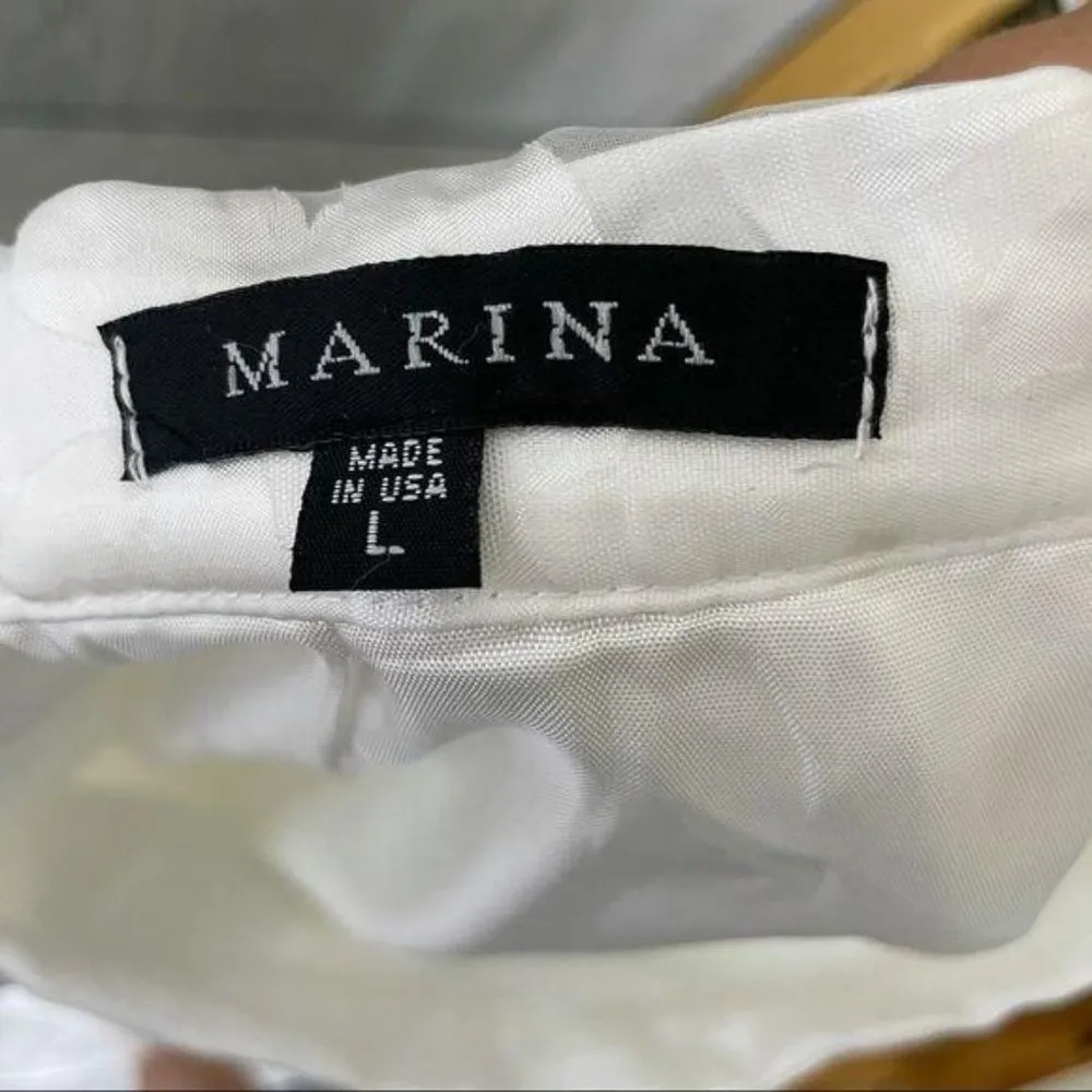 Marina white sheer floral maxi skirt with tulle wedding large - Image 5