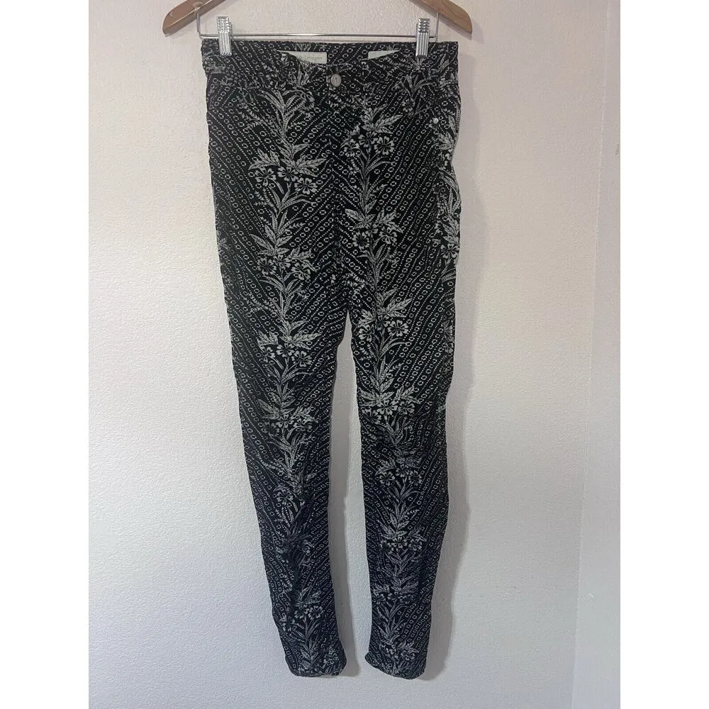 PILCRO AND THE LETTERPRESS Black Funky Corduroy Pants Serif Size 26 Stretchy - Image 2