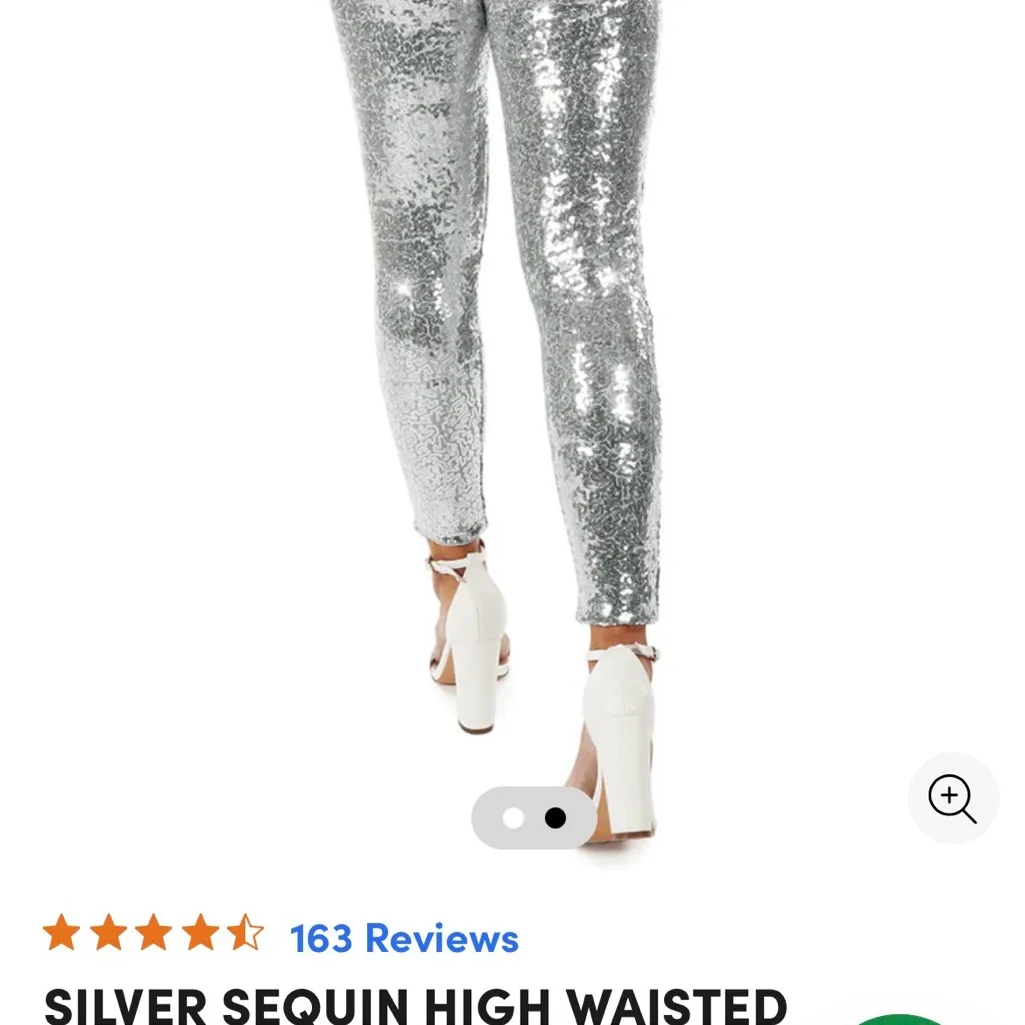 Tipsy Elves Sequin Women’s Silver Large Leggings NWT - Image 5