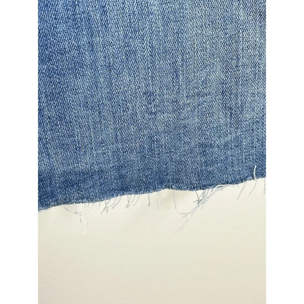 Sundance Denim Skirt with Raw Hem Size Medium Knee Length Medium Wash - Image 3