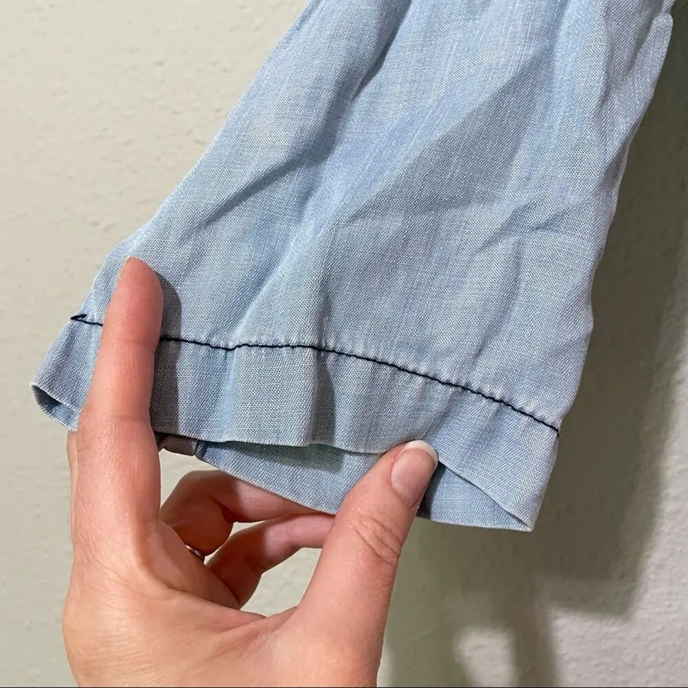 Skies Are Blue Urban Outfitters Chambray Pullover Blouse Womens S Beachy Casual - Image 4