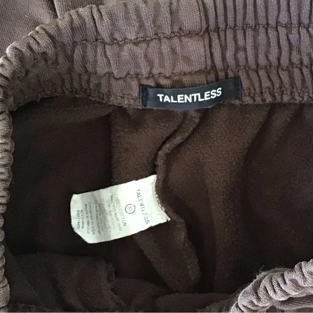 Talentless Women’s Brown Pull On Tapered Sweatpants Size XS - Image 4