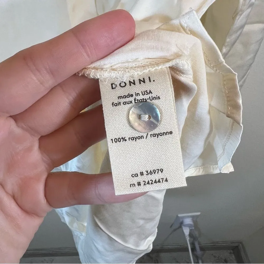 DONNI. Silky Button Down in Cream Creme XS NWT - Image 8