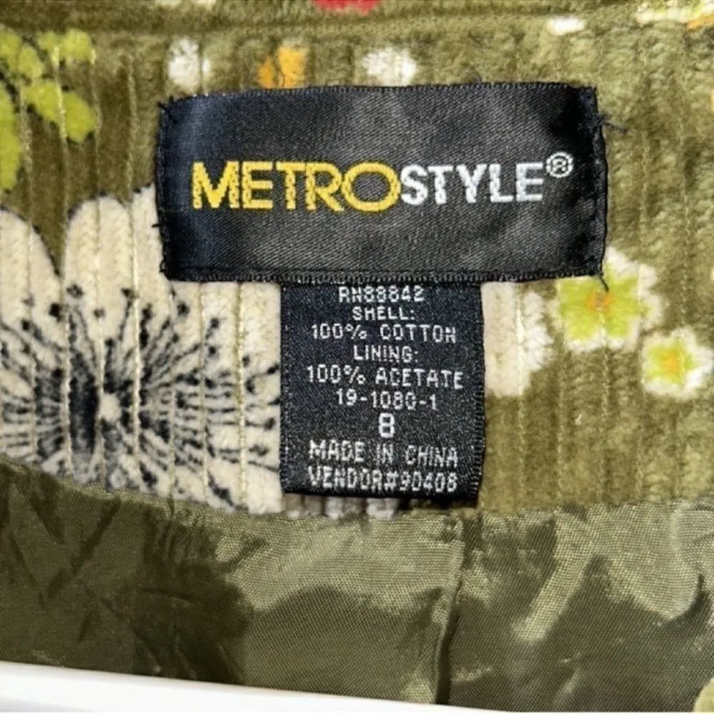 Metro style Floral Jacket (Size Medium) Green - Image 7
