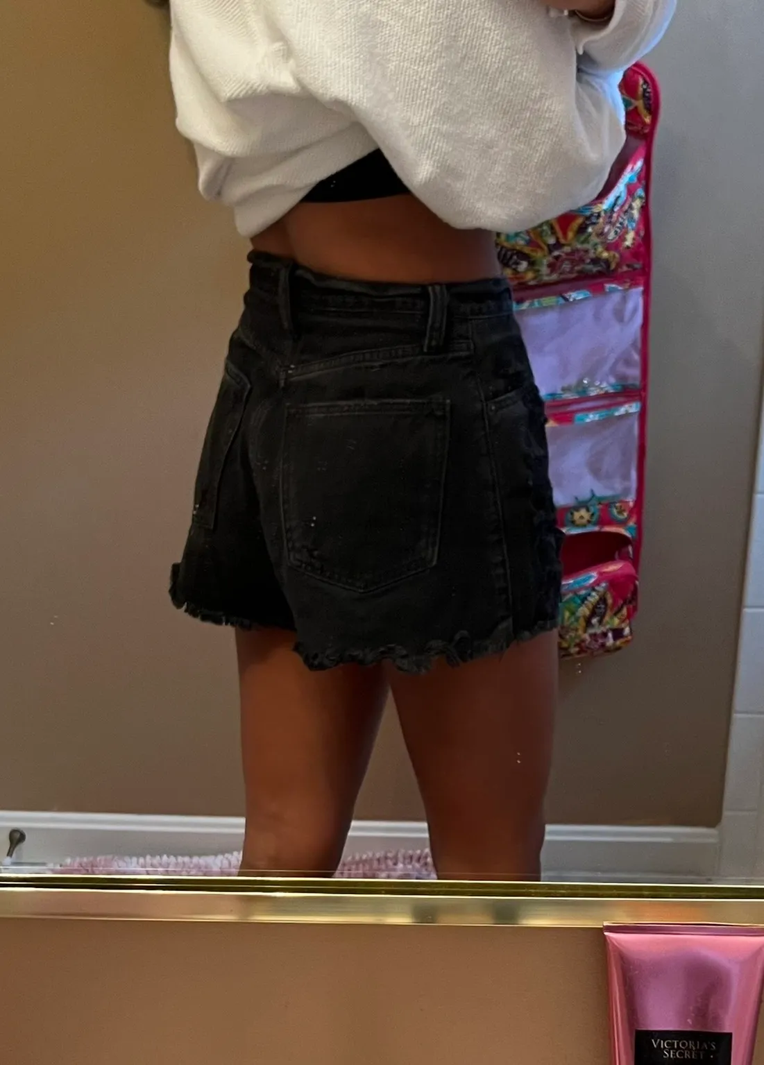 Black Denim Shorts - Image 2