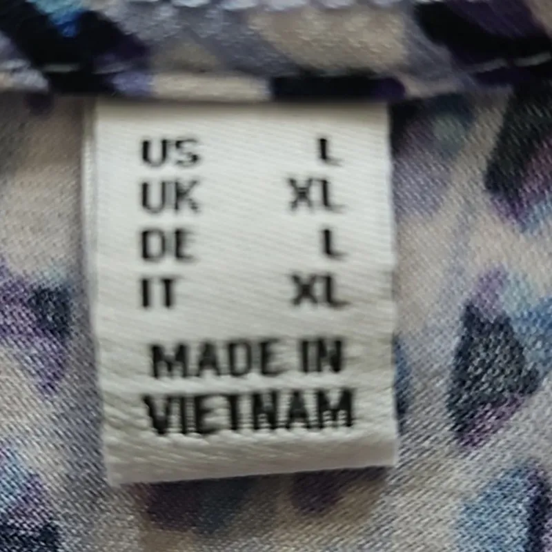 Susan Graver Liquid Knit Puff Sleeve Top - Abstract Print - Size Large NWOT - Image 7