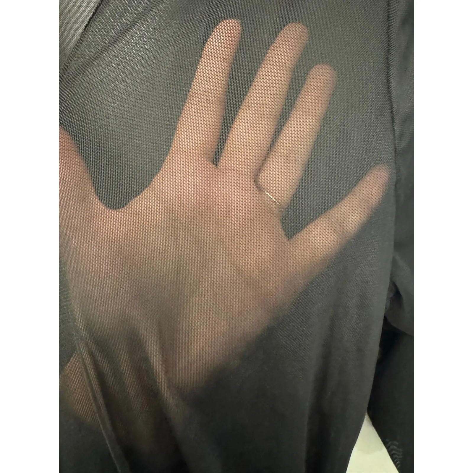 Black Unbranded Sheer Mesh XL Romper Beach Swim Festival Concert Cover Up Ruched - Image 3