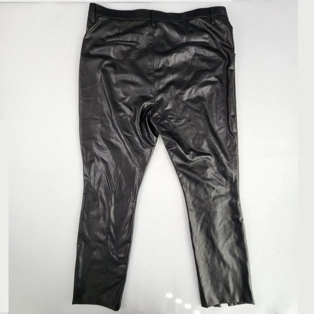 Abercrombie & Fitch Skinny Ultra High Rise Faux Leather Split Hem Pants 35 / 20 - Image 5