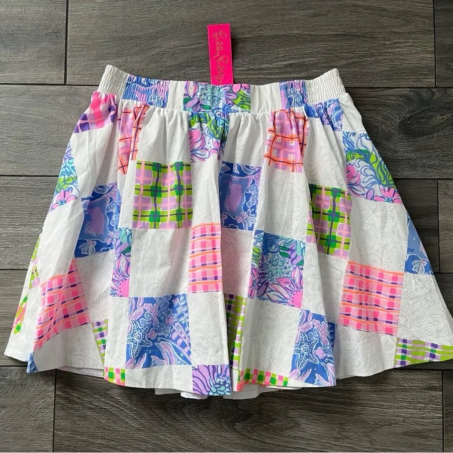 LILLY PULITZER DANI SKIRT, PATCH ME IF YOU CAN, NWT $128 Pockets - Image 3
