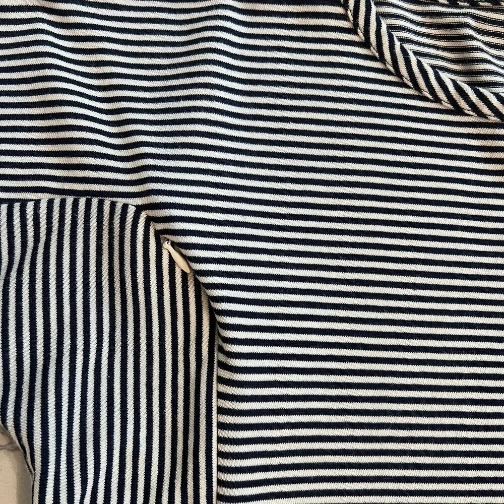 Gap Maternity navy blue & white pinstripe shift dress w/ nursing zippers Size M Size M - Image 8