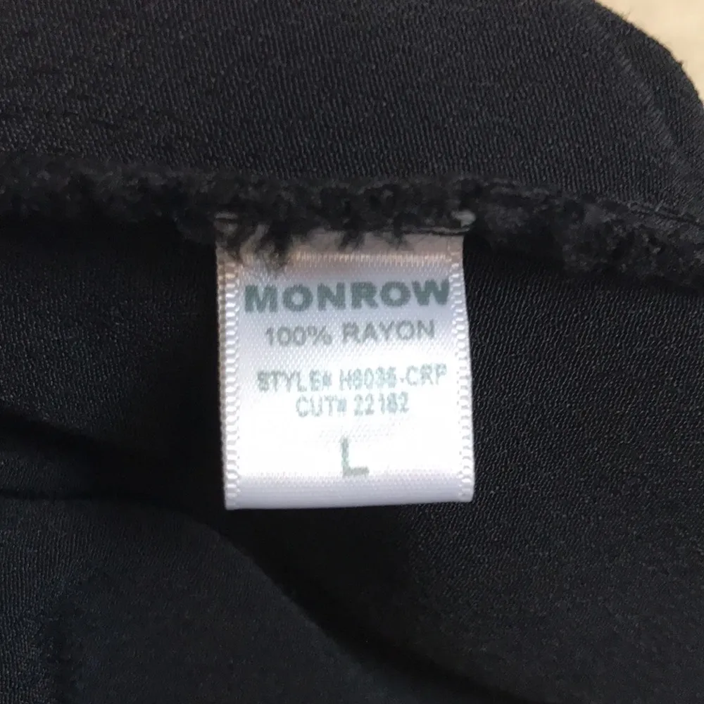 Monrow Women’s Black Crepe Drop Waist Hidden Button - Image 12