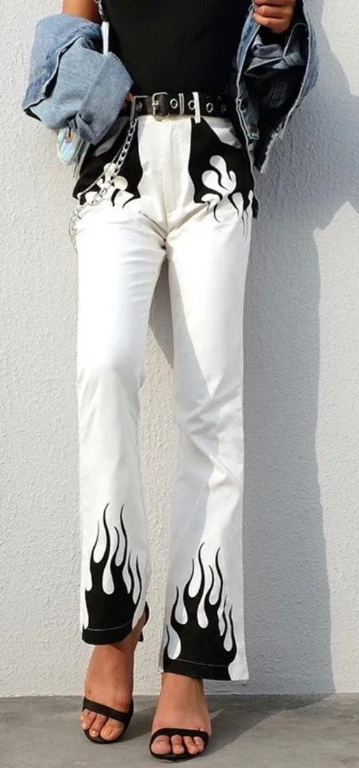 i.am.gia Black And White Flame Pants - Image 3