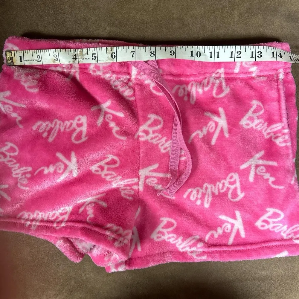 Barbie Ken Apparel Matel Hot Pink Logo Fleece Sleep Shorts with pockets size M Size M - Image 5