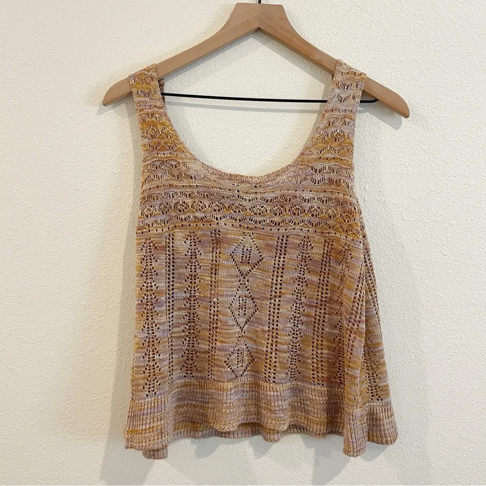 Democracy Tank Top Womens XL Crochet Sweater Festival Retro Boho Hippie‎ Chic - Image 6