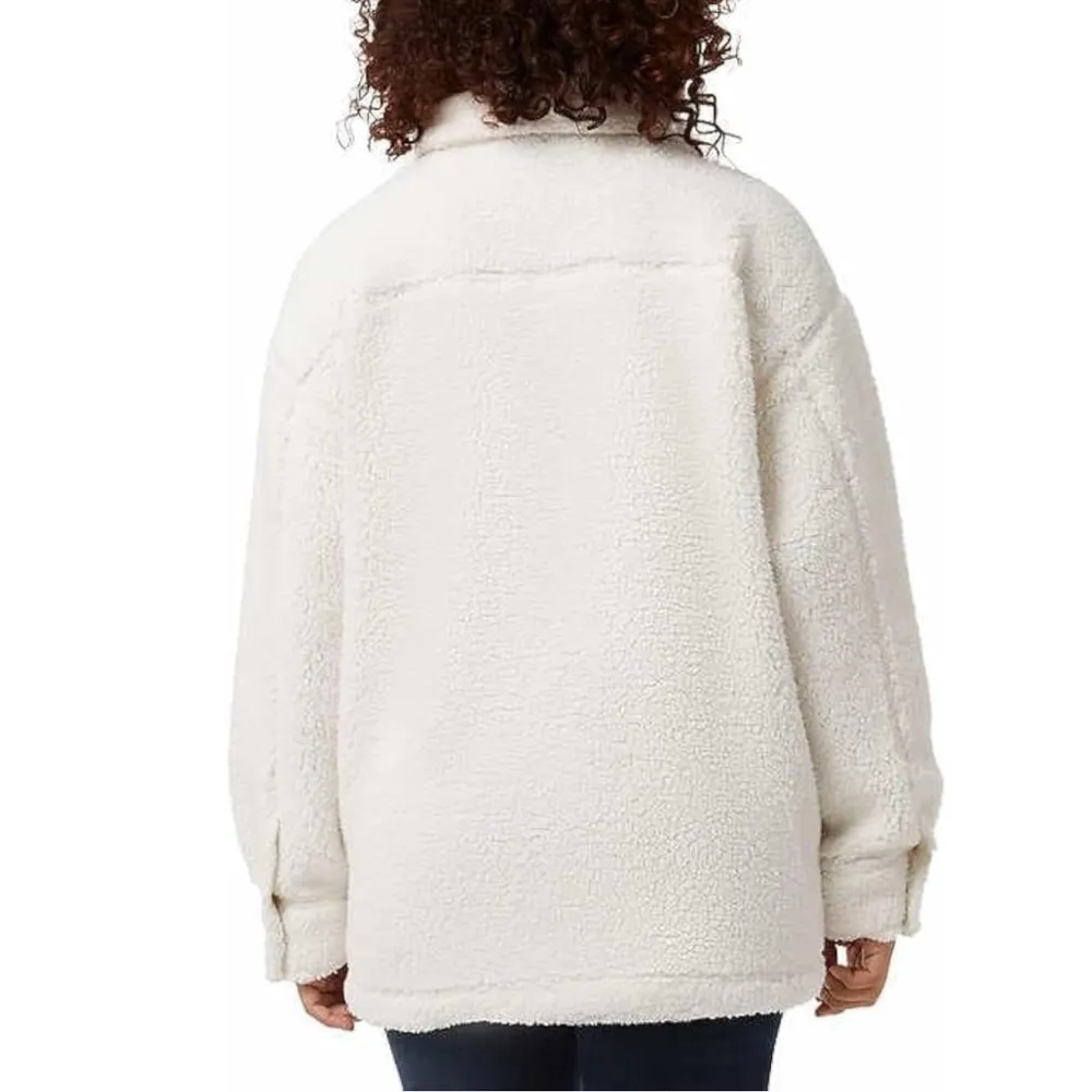 32 Degrees Cozy Fleece Shirt Jacket Oversized, Cream Size XL/XXL NWT - Image 3