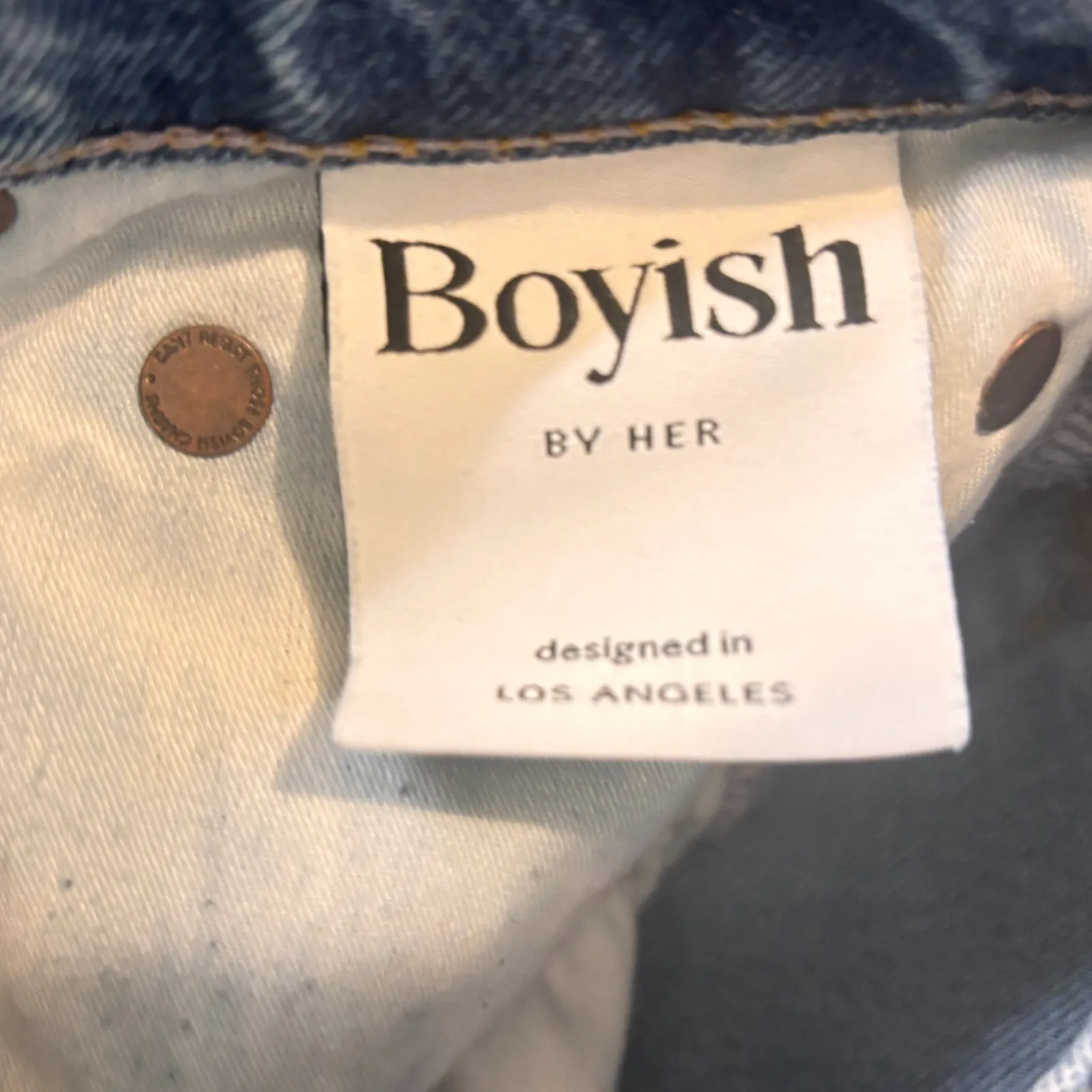 Boyish By HER The Billy High Rise Skinny Jeans 24 Medium Wash Blue Button Fly - Image 9