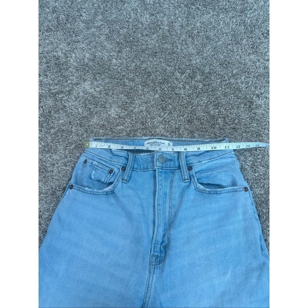 Abercrombie & Fitch Curve Love Ankle Straight Ultra High Rise Denim Jeans 25/0R - Image 7