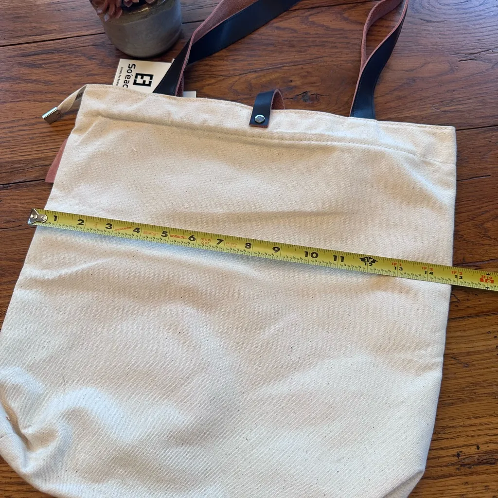 So’each Pineapple Leather & Canvas Totebag NWT Green - Image 11