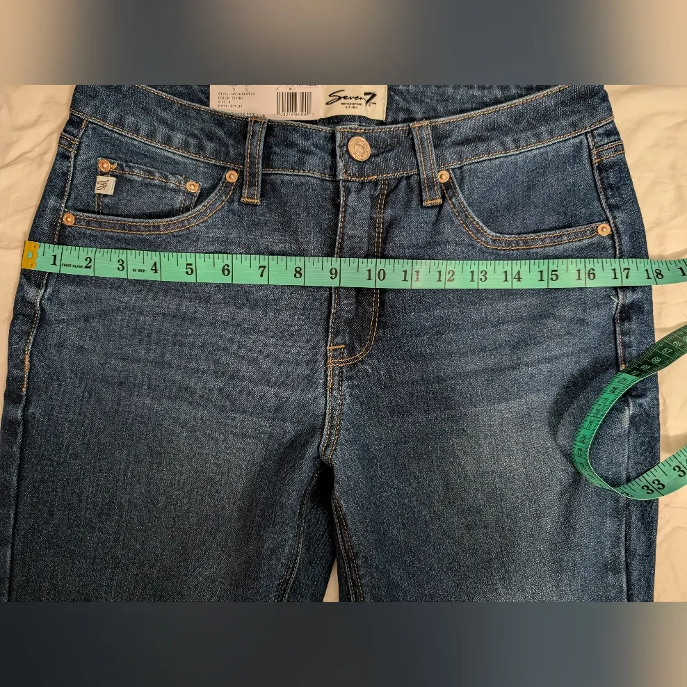 NWT Seven 7 High Rise Straight Leg 90s Jeans W4 Dark Wash - Image 7