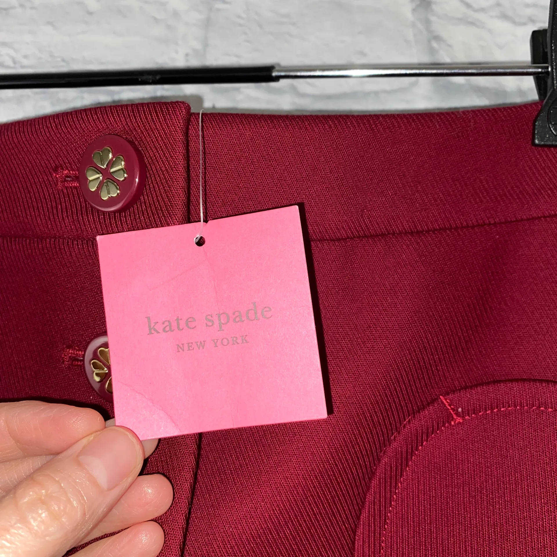 NY button front knee length fully lined skirt w/heart shape pockets sz 8 new with tags - Image 6