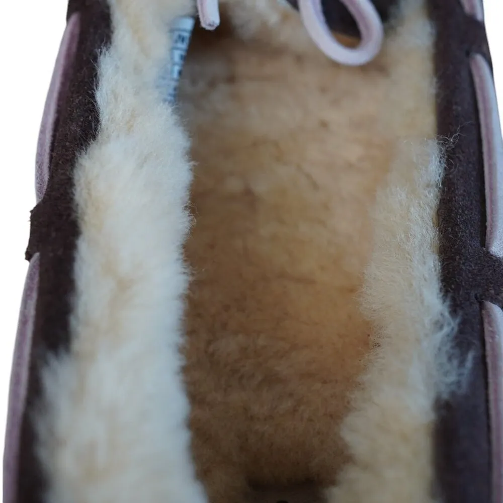 UGG Sheepskin Dakota Moccasin Slippers Womens Size 10 Brown/Pink‎ Slip-On - Image 6