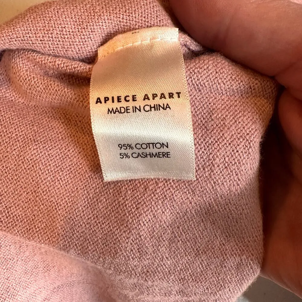 Apiece Apart New York Pink Cashmere Olimpio Blend Sweater Size XS - Image 7
