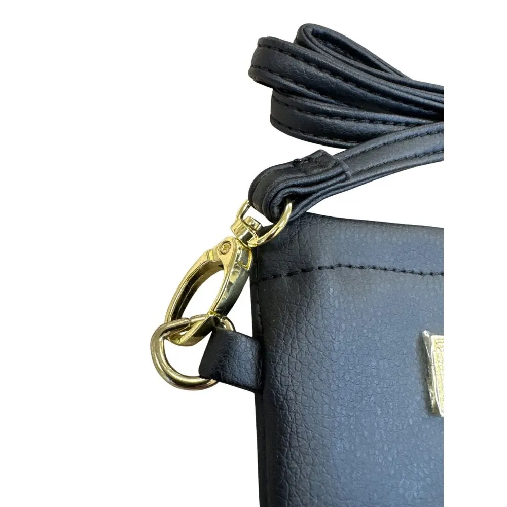 Betsey Johnson Luv Black faux leather \Crossbody Handbag SKU 8269 - Image 2