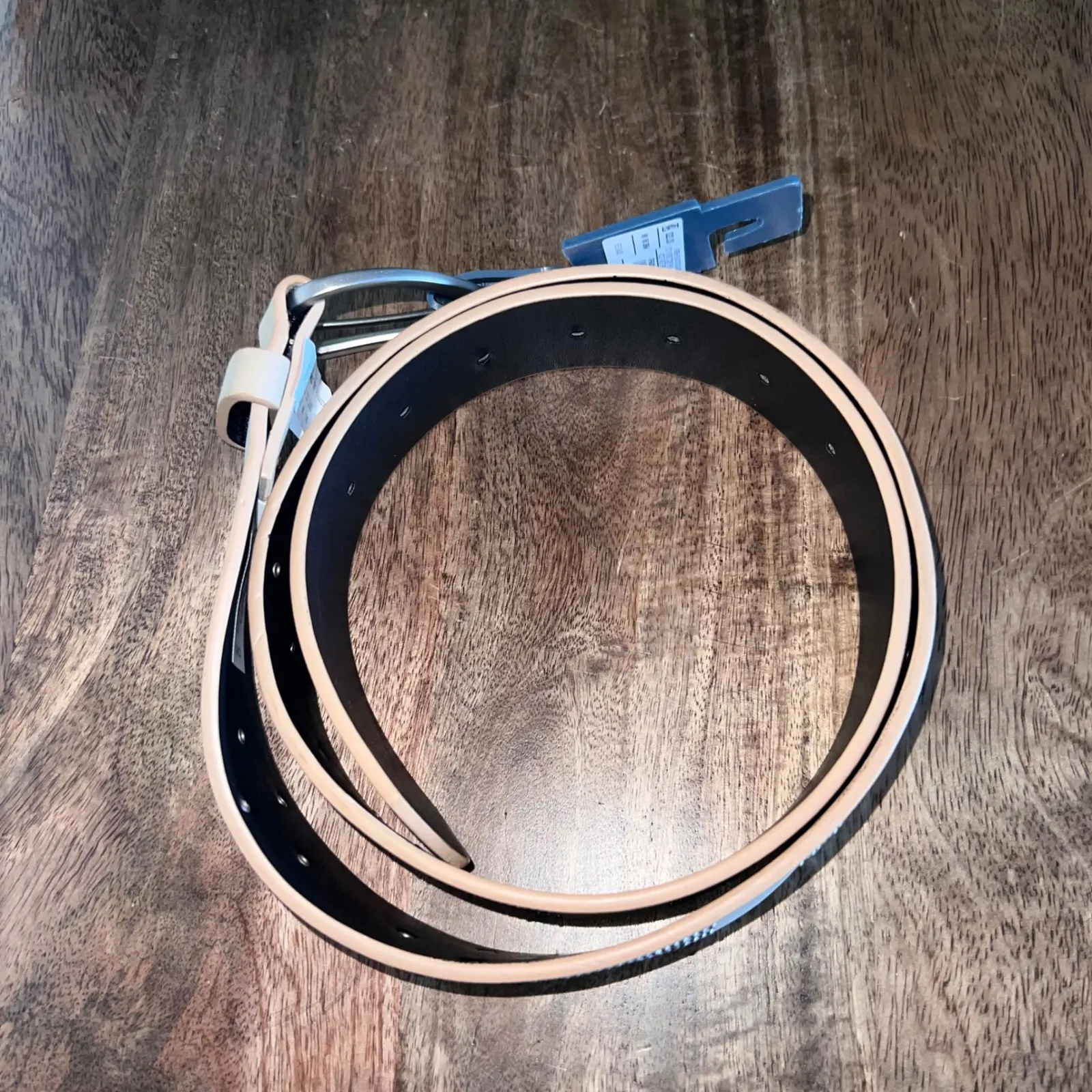 Universal Thread Women's Large‎ Studded Belt Faux Leather Tan Silver New - Image 3