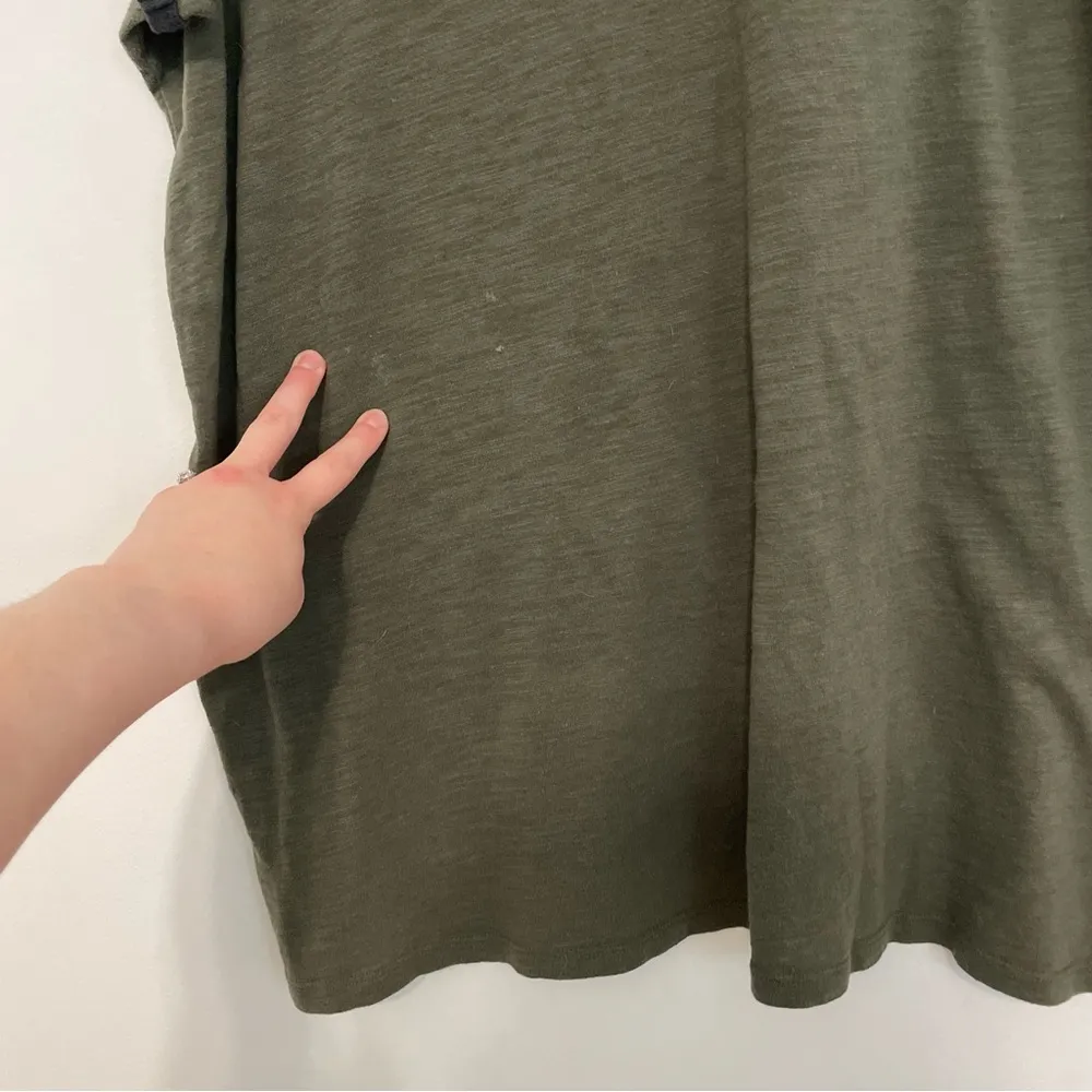 TORRID 3 Plus Size Olive Adulting is Hard Ringer Tee Green Short Sleeve T-Shirt - Image 14