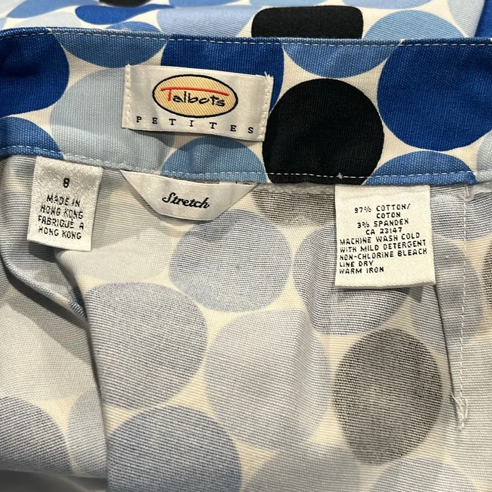 Vintage Talbots Petites Stretch Cotton/Spandex Geometric Skirt Made In Hong Kong - Image 7