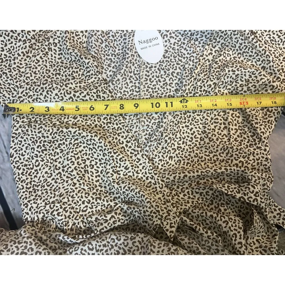 Maggie Short Sleeve V Neck Flowy Animal Print Wrap Maxi Women’s Small NWT - Image 7