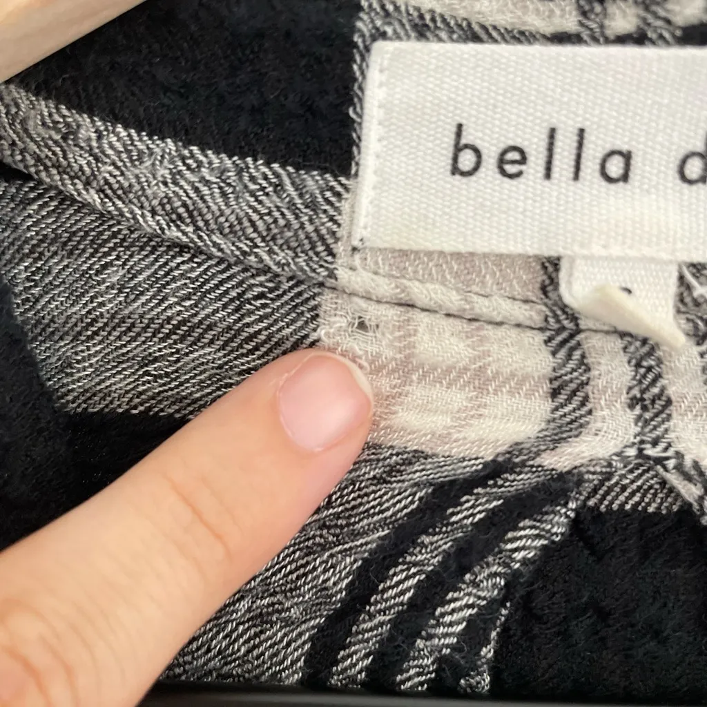 BELLA DAHL Plaid Button-Down Double Pocket Front Button Top Cotton Gauze Size S - Image 9