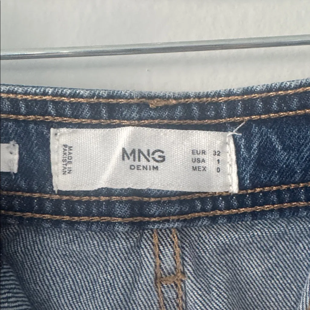 Mango MNG Catherine Culotte High Rise Wide Leg Jeans Boho Chic Size 1 Blue - Image 5